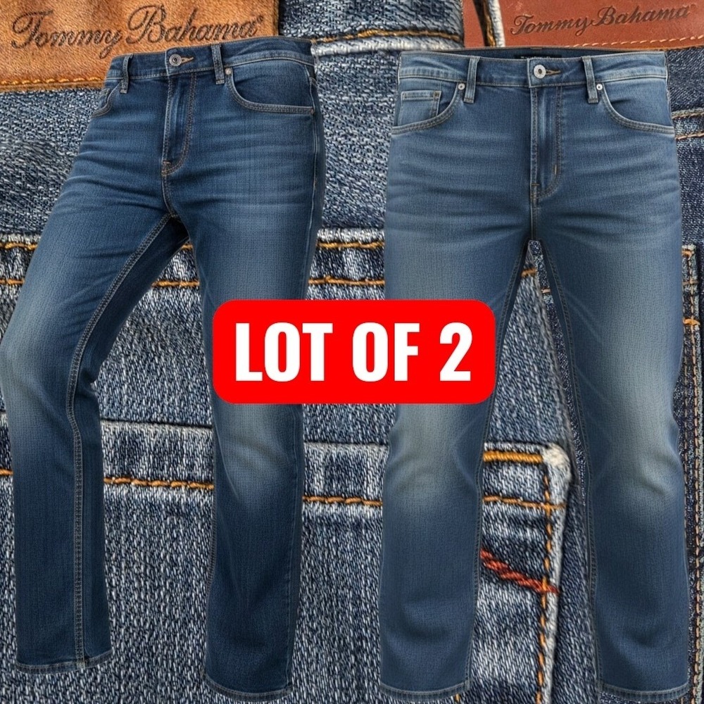 Tommy Bahama Jeans Men 36 Blue Straight Leg Denim LOT OF 2